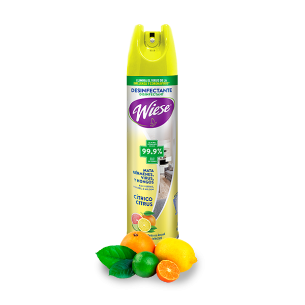 Desinfectante en Aerosol 400ml WIESE aroma cítrico en cocina moderna