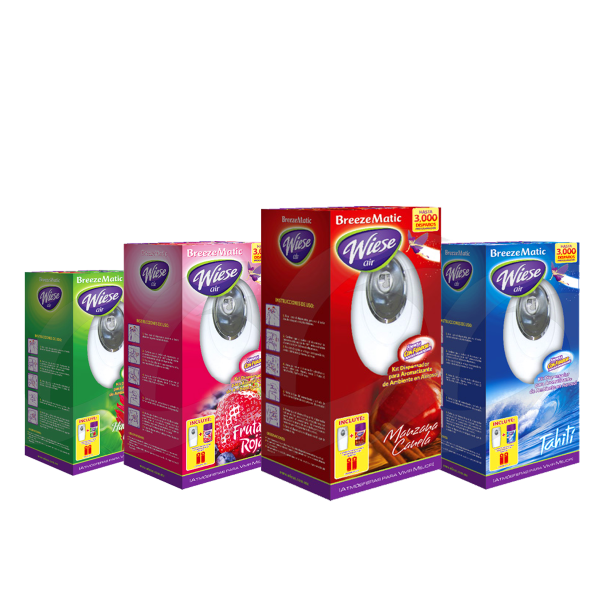 Kit Dispensador Automático Breeze Matic Wiese con repuestos de 180g en diferentes aromas