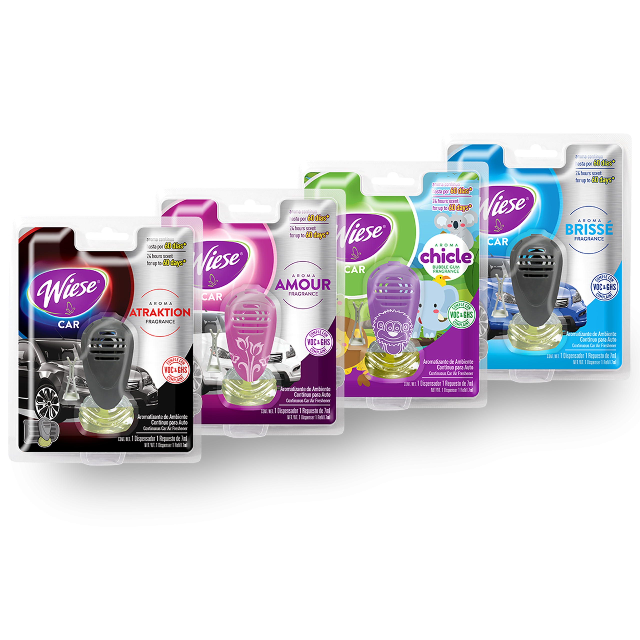 Aromatizante para Auto Wiese 7ml con clip – Fragancias Amour, Brissé, Atraktion y Chicle