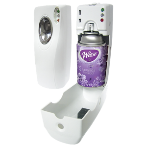 Dispensador de aerosol programable Wiese con opciones de tiempo y modo automátic
