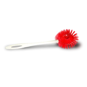 Cepillo para inodoro Tucán retorcido con cerdas rojas para una limpieza profunda y eliminar suciedad del baño.