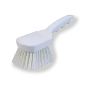 Escobeta de Mango Largo Fibra de Nylon DEQ de 20 pulgadas con cerdas blancas de PVC y mango ergonómico, ideal para el lavado seguro de automóviles y cristales sin causar rayones.