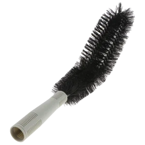 Escobillón para Tubos DEQ de color negro con mango gris, diseñado con una forma flexible y cerdas resistentes para la limpieza eficaz de tuberías, conductos y espacios estrechos de difícil acceso.