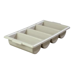 Recipiente Plástico para Cubiertos con 4 Compartimentos | ¡Bandeja de Polietileno Ideal para Organizar Utensilios de Forma Eficiente!