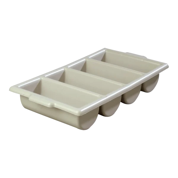 Recipiente Plástico para Cubiertos con 4 Compartimentos | ¡Bandeja de Polietileno Ideal para Organizar Utensilios de Forma Eficiente!