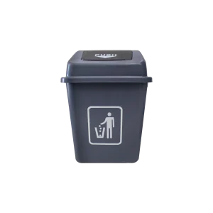 Un Bote de Basura Gris Tapa Push 23 Litros 23 litros con tapa tipo push, ideal para oficinas, hogares y espacios públicos pequeños, diseñado para una disposición higiénica de residuos y con un diseño funcional y duradero.
