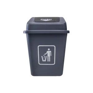 Un Bote de Basura Gris Tapa Push 30 Litros con tapa tipo push, ideal para oficinas, hogares y espacios públicos, diseñado para una disposición higiénica de residuos y con un diseño funcional y duradero.