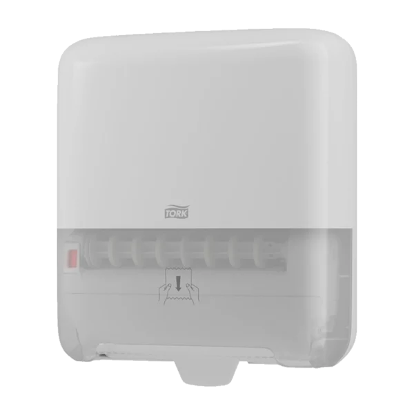 Dispensador Tork Pre Corte Estandar Elevation de toalla de manos, color blanco, código 732159. Ideal para baños de alto tráfico, este dispensador manual facilita el mantenimiento y reduce el consumo gracias a su sistema de dispensación individual, combinando un diseño moderno y funcional.