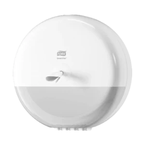 Dispensador Tork SmartOne, sistema fluido céntrico para reducción de consumo de papel garantizada, dispensado hoja a hoja para mayor eficiencia y menor desperdicio.