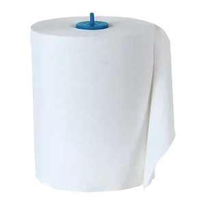 Toalla en Rollo Advance 180 Metros Hoja Sencilla, con un núcleo azul, código 70017334. Ofrece eficiencia superior y absorción poderosa, ideal para uso en dispensadores de alta rotación, garantizando alta absorción y resistencia para una limpieza eficaz.