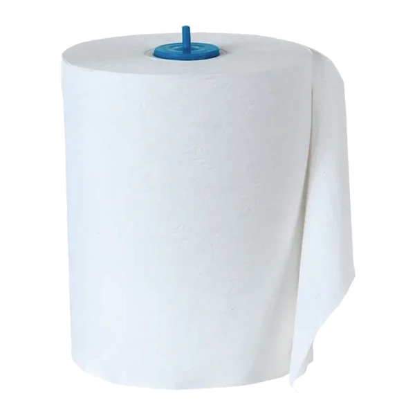 Toalla en Rollo Advance 180 Metros Hoja Sencilla, con un núcleo azul, código 70017334. Ofrece eficiencia superior y absorción poderosa, ideal para uso en dispensadores de alta rotación, garantizando alta absorción y resistencia para una limpieza eficaz.