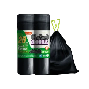 Bolsas de Basura con Cierre Fácil Negras 19x28, con Calibre 75 y código PLAST-04, ideales para uso en hogar y oficina.