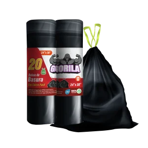 Bolsas de Basura con Cierre Fácil Negras 24x30, con Calibre 80 y código PLAST-05, ideales para uso en hogar y oficina.