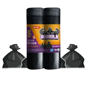 Bolsas de Basura Negras con Estándar 40x47, con Calibre 120 y código PLAST-03, ideales para uso industrial y de gran capacidad.