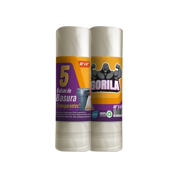 Bolsas de Basura Transparentes con Cierre Fácil 40x47, con Calibre 120 y código PLAST-09, ideales para uso industrial y seguridad.