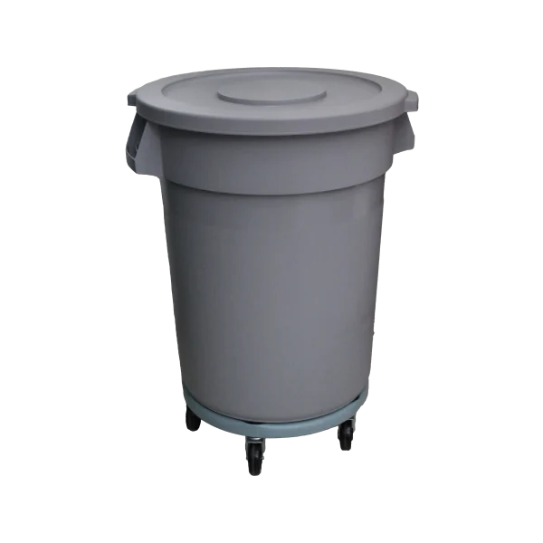 Bote para Basura con Ruedas 120 Litros y tapa hermética, color gris, ideal para uso en interiores y exteriores