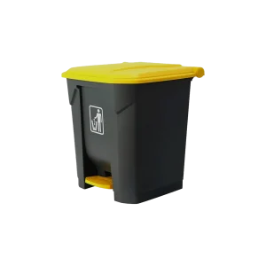 Bote de Basura con Pedal y Tapa Amarilla 30 Litros, ideal para mantener la higiene en oficinas, comercios e industrias,