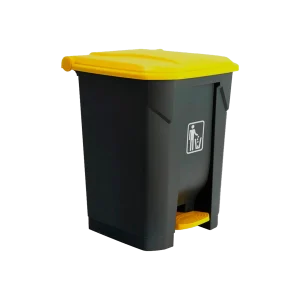 Bote de Basura Con Pedal y Tapa Amarilla 45 Litros, ideal para espacios con afluencia media, oficinas y comercios