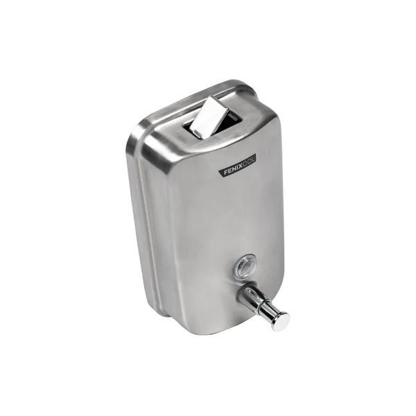 Jabonera Rellenable de Acero Inoxidable 700 ml, ideal para la higiene en espacios de alto tráfico.