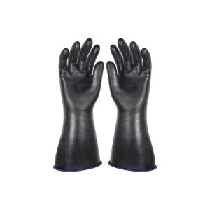 Guantes de Limpieza Industrial Vitex 300 mm color negro y azul, con doble capa de látex para máxima resistencia, ideales para uso pesado y manipulación de líquidos alcalinos, talla XL. (10)
