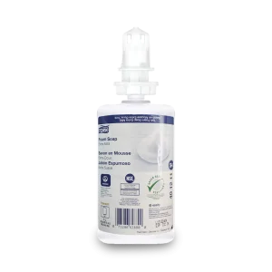 Jabón Espuma Antibacterial Tork sin olor en cartucho de 1000 ml, con dosificación precisa que ofrece hasta 2,500 usos
