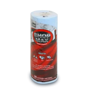 Paño Multiusos Tork ShopMax 450360, rollo con 60 hojas, resistente, absorbe aceites y solventes, ideal para talleres e industria.
