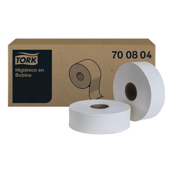 Papel Higiénico Bobina Jumbo 350 Metros, sencilla hoja, económico y eficaz, compatible con dispensadores Tork.