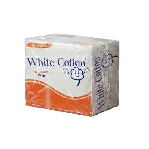 Servilleta Coctel White Cotton 1030, paquete con 100 servilletas, ideal para eventos y restaurantes.