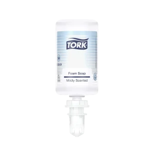 Jabón espuma Tork para manos en cartucho de 1000 ml, con dosificación precisa que ofrece hasta 2,000 usos