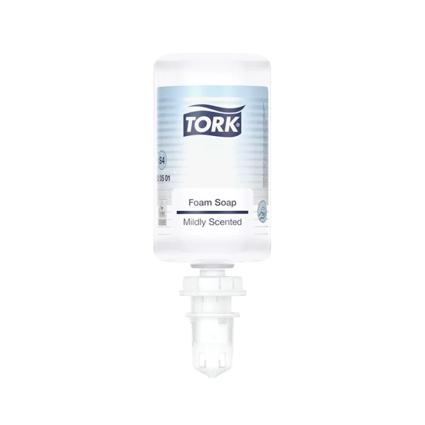 Jabón espuma Tork para manos en cartucho de 1000 ml, con dosificación precisa que ofrece hasta 2,000 usos