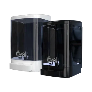 Jabonera Manual Uso Rudo ABS de 1 litro, con válvula mejorada y tanque de alta resistencia. Incluye los modelos Humo/Negro y Humo/Blanco.