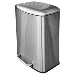 Cesto de Acero Inoxidable 50 Litros con pedal y acabado anti-huellas. Cuenta con sistema de cierre lento y cubeta interior desmontable en Sablon Nicaragua.