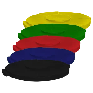 Tapa Ciega Sablon 120 Litros de alta resistencia, disponible en varios colores para control de olores y protección de grado alimenticio en Nicaragua.