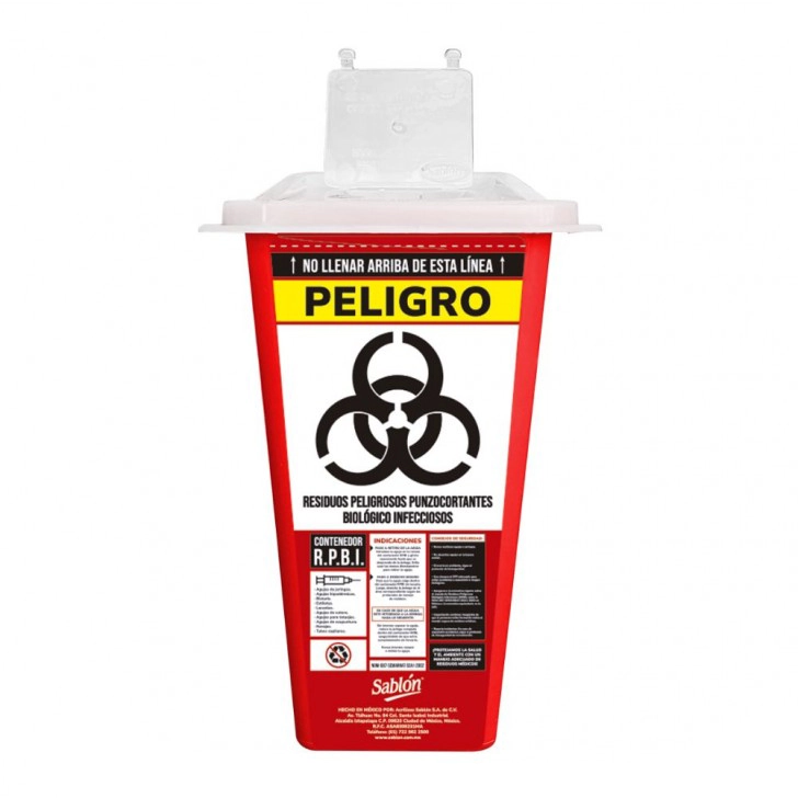 Bote para RPBI 1 Litro Sablon | Contenedor para Punzocortantes - Imagen 3