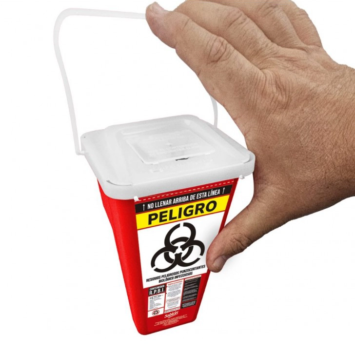 Bote para RPBI 1 Litro Sablon | Contenedor para Punzocortantes - Imagen 4