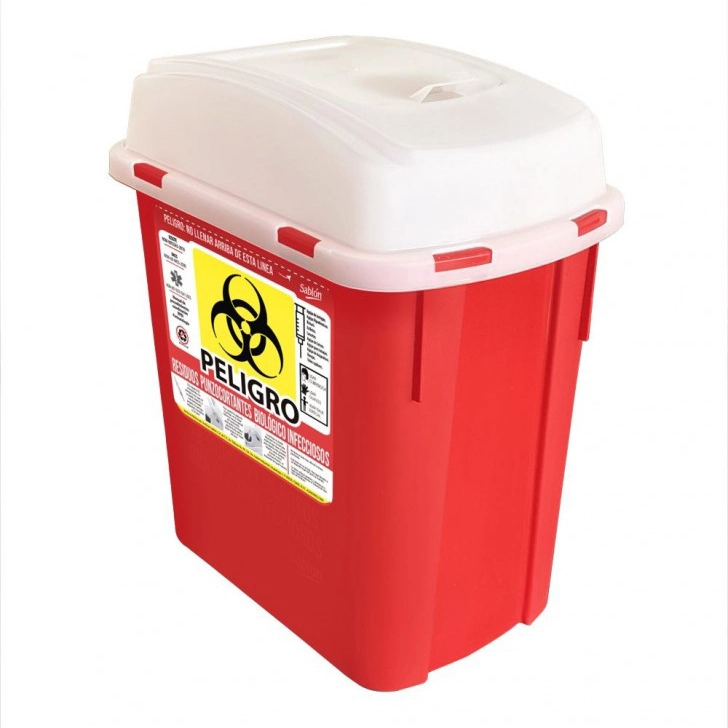 Bote para RPBI 4 Litros Sablon | Contenedor para Punzocortantes Grande - Imagen 6