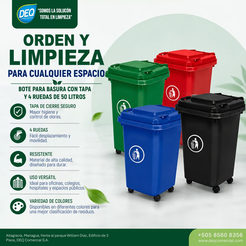 Post basureros de 4 ruedas de colores